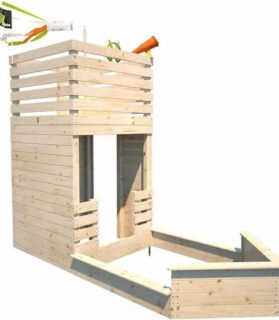 Cabana Torre Pirata em Madeira com Caixa de Areia – SOULET – 3 a 12 Anos – 6 Crianças