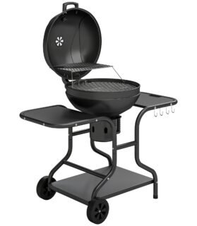 Churrasqueira a Carvão Outsunny BBQ Smoker com Mesas Laterais e Termómetro