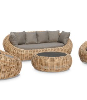 Conjunto de Jardim em Resina Trançada 5 Lugares MOOREA – Paris Garden